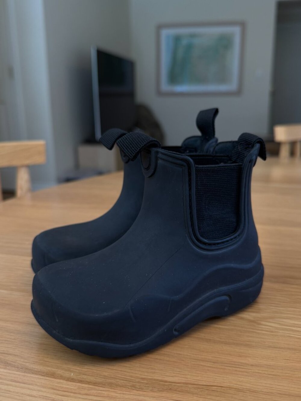 Zara Kids Black Rubber Waterproof Boot Size 6 (EU 22)